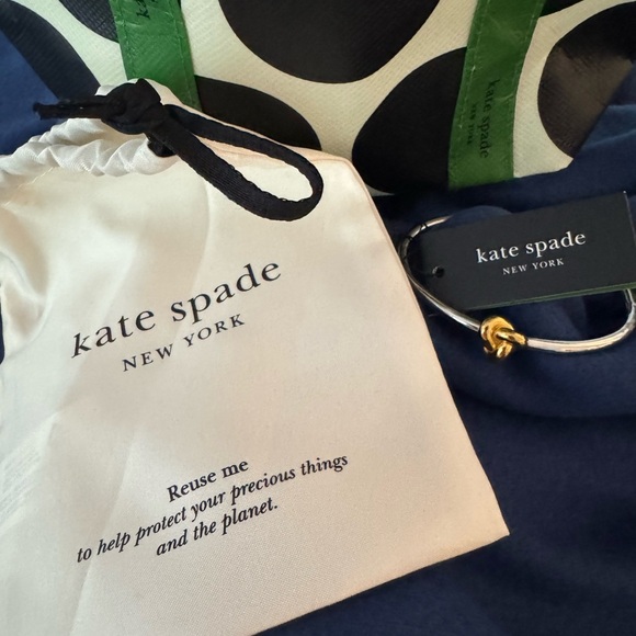 Kate Spade NWT Gold and Silver Twist Bangle Bracelet - Picture 6 of 9